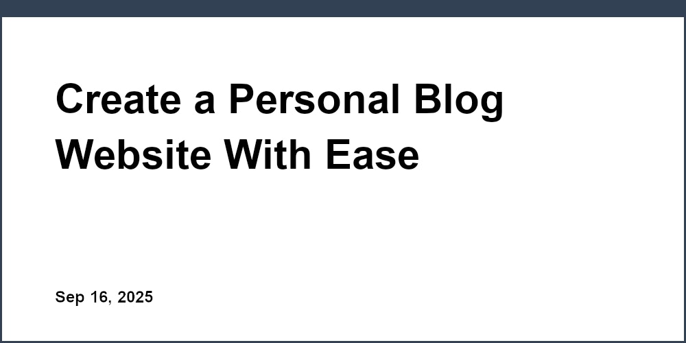 Thumbnail for: Create a Personal Blog Website With Ease