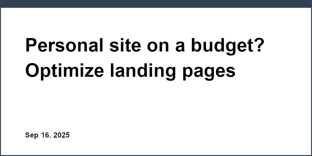 Thumbnail for: Personal site on a budget? Optimize landing pages using Unicorn Platform