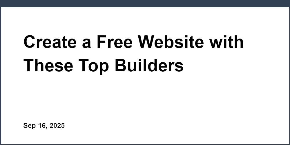Thumbnail for: Create a Free Website with These Top Builders