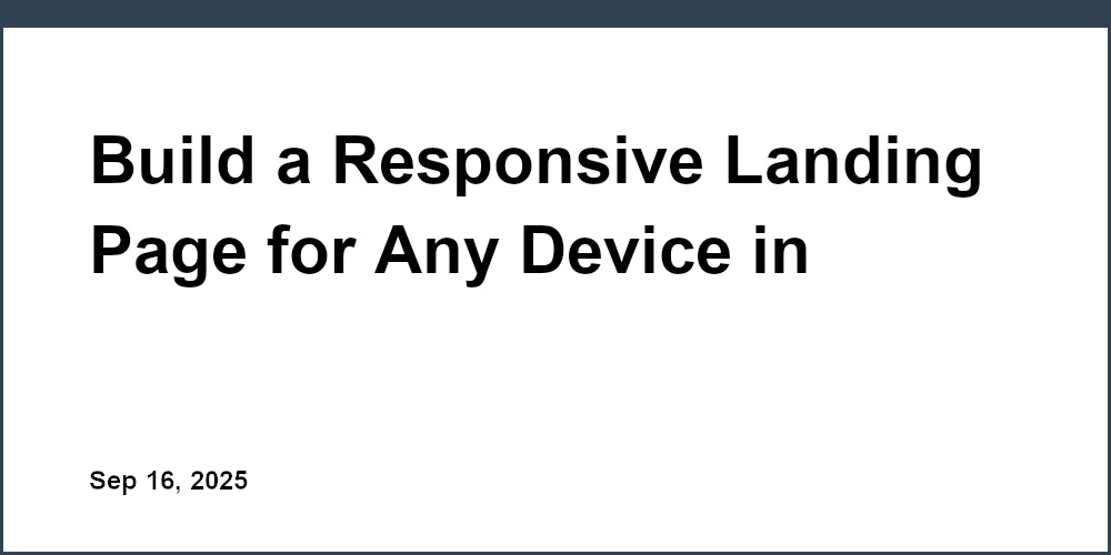 Thumbnail for: Build a Responsive Landing Page for Any Device in Minutes