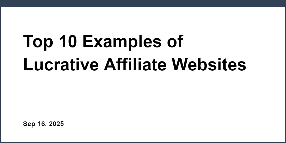 Thumbnail for: Top 10 Examples of Lucrative Affiliate Websites