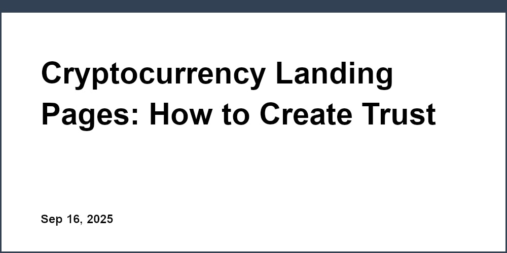 Thumbnail for: Cryptocurrency Landing Pages: How to Create Trust and Show Credibility
