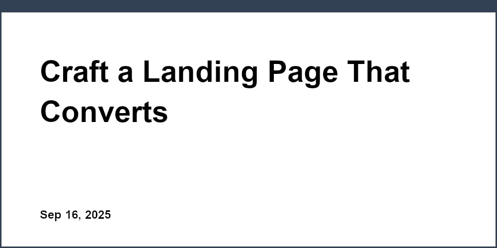 Thumbnail for: Craft a Landing Page That Converts