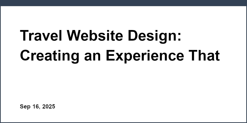 Thumbnail for: Travel Website Design: Creating an Experience That Inspires Wanderlust
