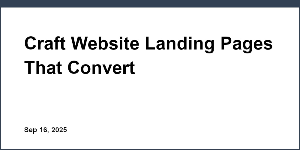 Thumbnail for: Craft Website Landing Pages That Convert