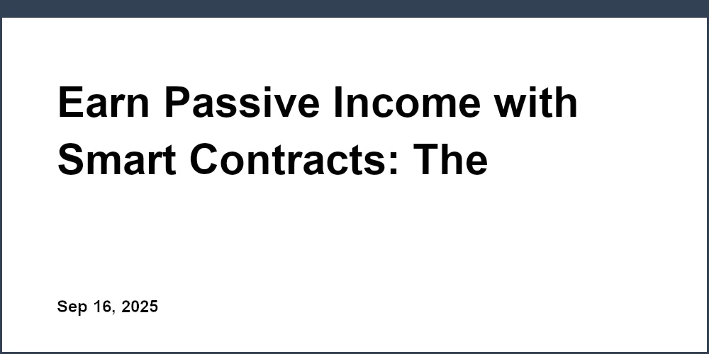 Thumbnail for: Earn Passive Income with Smart Contracts: The Complete Guide