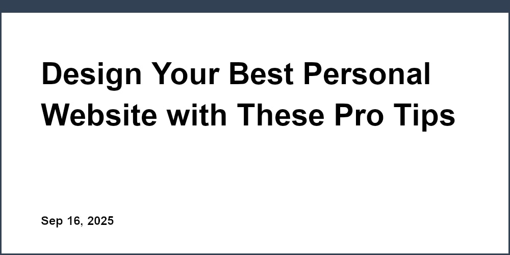 Thumbnail for: Design Your Best Personal Website with These Pro Tips
