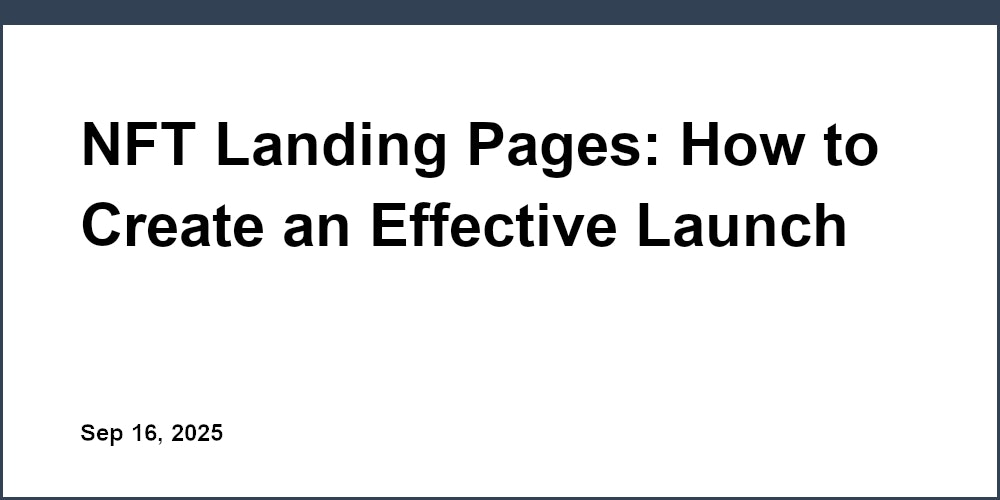 Thumbnail for: NFT Landing Pages: How to Create an Effective Launch Page for Your NFT Collection