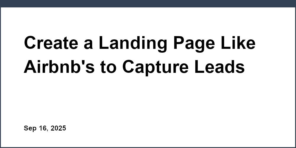 Thumbnail for: Create a Landing Page Like Airbnb's to Capture Leads