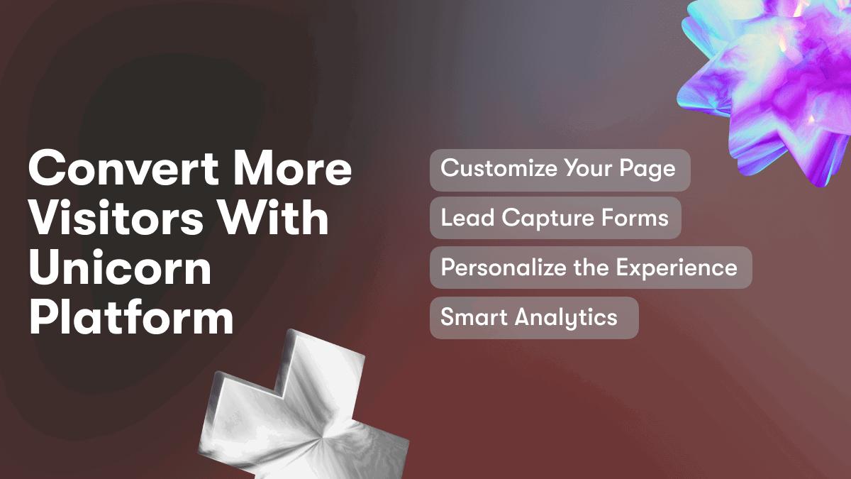 Create a stunning AI landing page in minutes with the Unicorn Platform landing page builder. Launch your startup the smart way in 2023 with this innovative no-code solution.