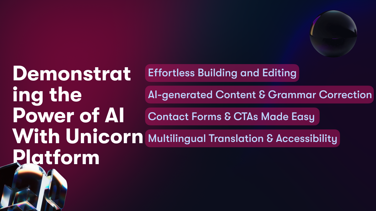 Learn the role of AI in website building, and create stunning landing pages with Unicorn Platform. Explore the AI-powered features and tools to make your website