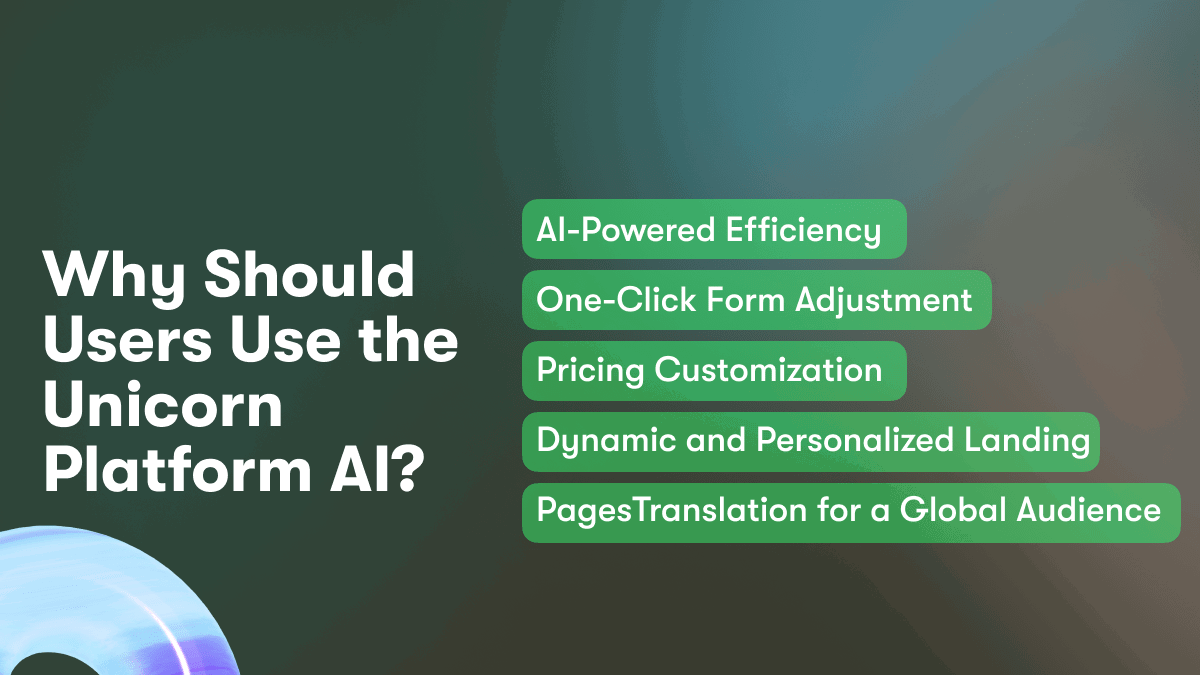 Build custom landing pages in minutes without code using the Unicorn Platform AI landing page builder. Launch marketing campaigns faster in 2023 with artificial intelligence.
